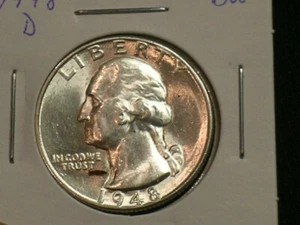 1948-D Schönes unzirkuliertes Washington Quarter AE6-2 - Bild 1 von 3