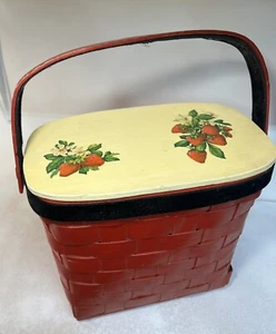1960’s wooden woven basket purse - Picture 1 of 9