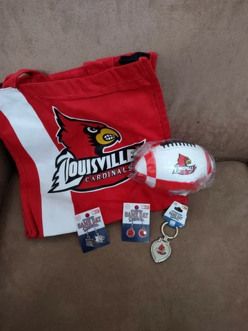 Louisville Cardinals Game Day Lot! TOTE, EARRINGS, KEYCHAIN/FRAME, ORNAMENT Cover