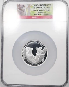 2011P Australia $8 Koala High Relief First Year, PF69 Ultra Cameo BL0255 - Picture 1 of 2