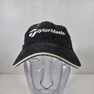TaylorMade Golf verstellbare schwarze Mütze Kappe gesticktes weißes Logo - Bild 1 von 8