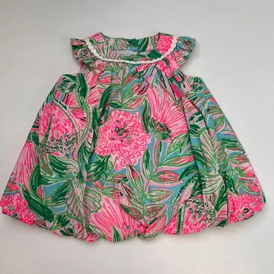 Платье Lilly Pulitzer Set Baby 6 месяцев Paloma Bubble наряд с цветочным рисунком для вечеринки Core Ex - Изображение 1 из 4