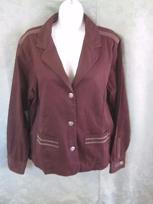 Columbia Women's Blazer Jacket Size XL Maroon Casual Twill 100% Cotton - Image 1 of 4