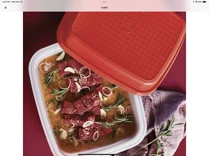 1294-1295 TUPPERWARE CONTENEDOR TEMPORADA-N-SERVE CON SELLO PIMENTÓN ROJO BLANCO VINTAGE  - Imagen 1 de 8