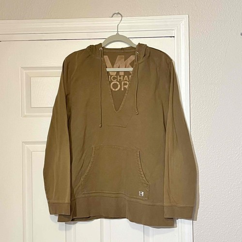 MONCLER Felpa donna Michael Kors con cappuccio coulisse logo impreziosito Y2K taglia XL
