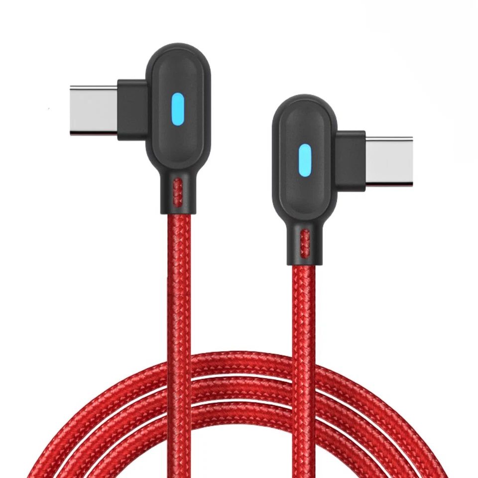 Lote de 6 pies de cable de carga rápida PD de ángulo recto USB C a USB C tipo C de 90 grados  Foto 1 de 4