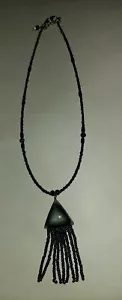 Vintage Triangle Tassel Seed Bead Necklace - Picture 1 of 6