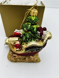 Hallmark Heritage Blown Glass Ornament Santas Sleigh Christmas In July Poland - Picture 1 of 8