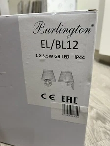 Burlington EL/BL12 round base light, Whi fine pleated shade (Ip44) RRP £275.00 - Picture 1 of 6