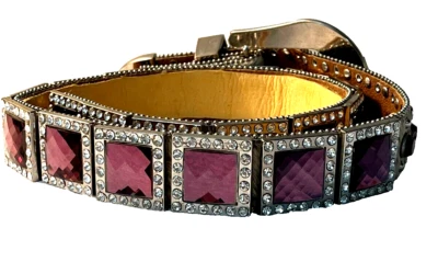 WB ATLAS Cristal Tachuela Adornada Grabado Plata Herrajes Foto 1 de 4