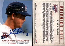 Reinaldo Ruiz Signed 2010 Grandstand Hudson Valley Renegades #NNO Card Auto AU