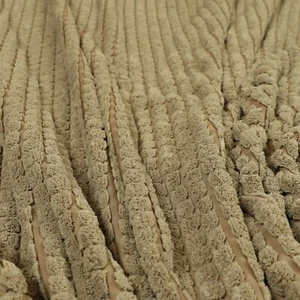 Mink Brown Colour Super Soft Thick Brick Pattern Jumbo Cord Upholstery Fabric - Picture 1 of 3