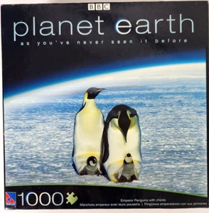 Emperor Penguins With Chicks Planet Earth Jigsaw Puzzle 1000 Pieces Sealed BBC - Picture 1 of 9
