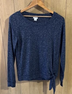 J. von J. Crew Sweatshirt Damen XS blau super weich seitlich zum Binden Rundhalsausschnitt - Bild 1 von 7