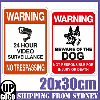 Metal Warning Sign Video Camera Beware of Dog Guard Signs Home 200x300 mm AU - image 1 of 4