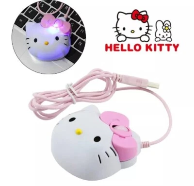 Pink Anime sanrio Hello Kitty Desktop Computer Mac Laptop mouse pc mouse - Image 1 of 4