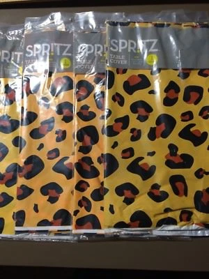 Lot Of 5 Spritz Animal Print—Leopard—Table cover 54 x 84 inch New In Pkg - Image 1 of 4