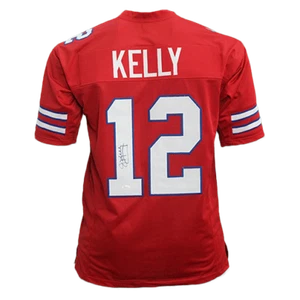Jim Kelly Autographed pro style Football Jersey Red (Beckett) - Picture 1 of 3
