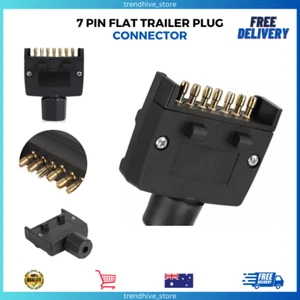 7 Pin Flat Trailer Plug Connector for Car Parts Towing Heavy Duty Metal Ford NEW - Picture 1 of 10