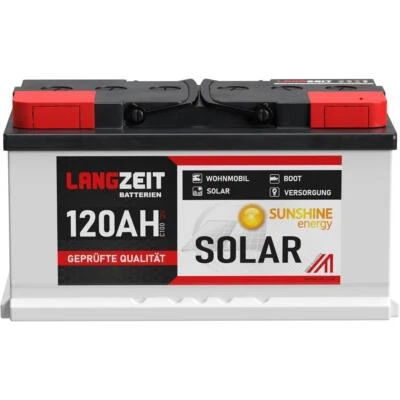 Solarbatterie 12V 120AH Wohnmobil Batterie Bootsbatterie Solar Batterie 100AH - Bild 1 von 4
