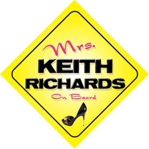 Mrs Keith Richards On Board Autoschild Rolling Stones - Bild 1 von 1