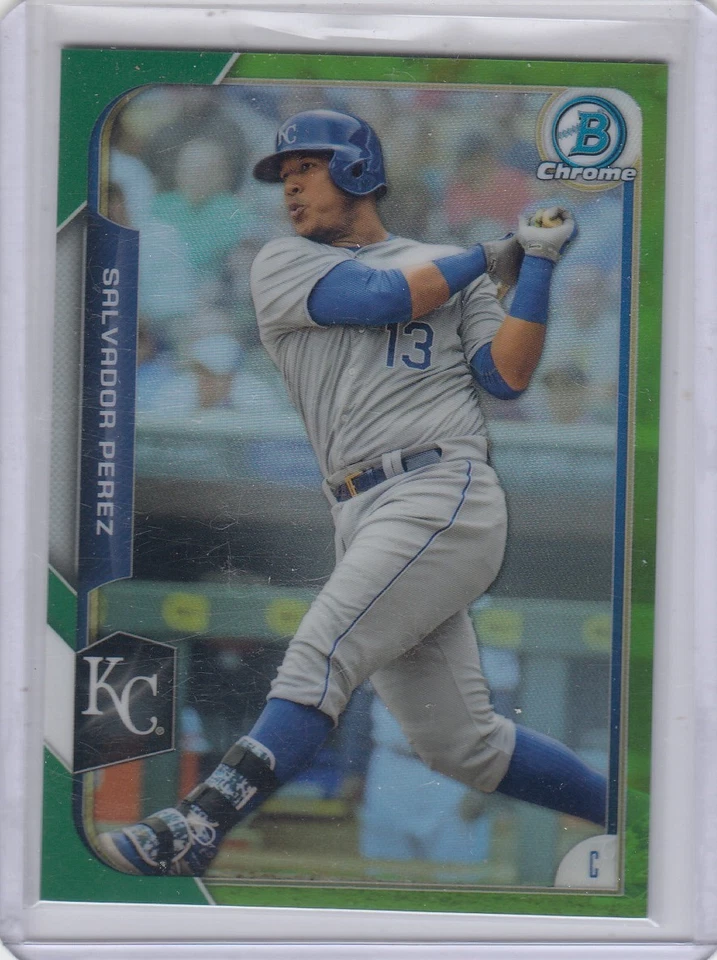 2015 Salvador Perez Bowman Chrome GREEN REFRACTOR /99 - #148 KC Royals - Image 1 of 1