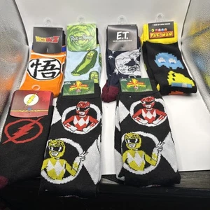Power Rangers/Flash/Pac-Man Herren Crew Socken/Größe 6-12/Hasbro/DC - 7 Paar - Bild 1 von 17