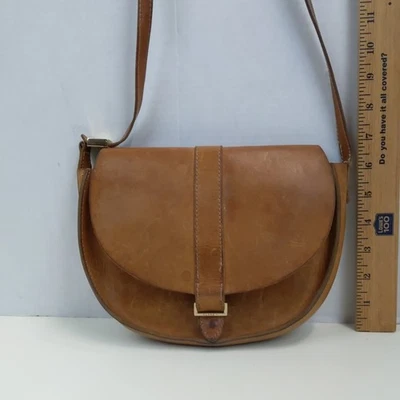Clare V Leather Saddle Crossbody Bag Tan Brown Vintage Minimalist Southwestern  - Image 1 of 4