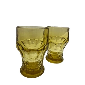 2 Vintage Anchor Hocking Georgian Waben schwere Braungläser Glas Set 1970 - Bild 1 von 3