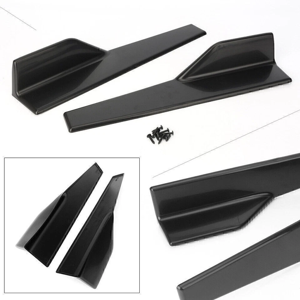 45CM Universal Car Side Skirt Extension Rocker Splitters Winglet Wings - Image 1 of 4