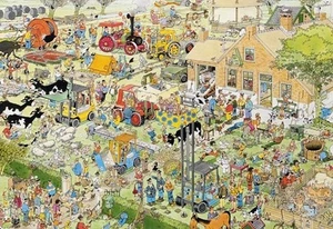 MUY RARO Jan Van Haasteren Cómic 3000 Piezas Puzzle Jumbo "Visita a Granja" - ¡4 Pies! - Imagen 1 de 5