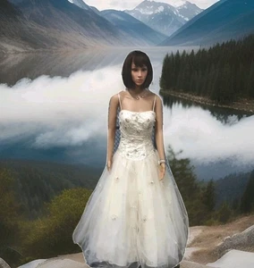 Mari Lee Party-Quinceañera-sweet 16 Dress Off White Rosebuds Women Light Blush - Picture 1 of 14