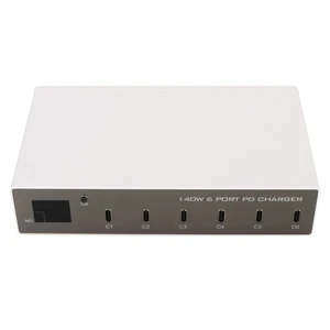 EU Plug USB C Charging Station With LCD Display 6 Ports Plug And Play 140W M NEW - Picture 1 of 12