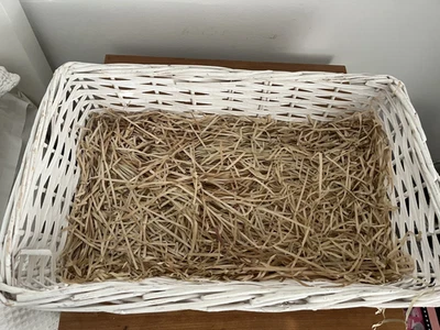 White Wicker Hamper Empty Basket With Paper  46x30x12cm Christmas Gift/Storage - Image 1 of 2