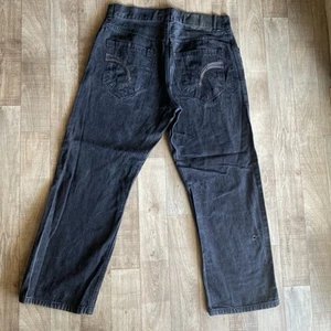 Rocawear Jeans Mens 38x34 Black Baggy Loose Fit J-2969 Embroidered - Picture 1 of 8