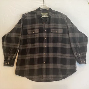 VTG Men’s Field And Stream Heavyweight Wool Black Plaid Jacket Button UP Sz XL - Picture 1 of 9
