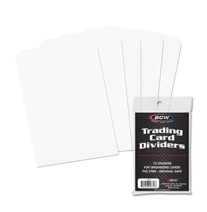 10 BCW Trading Card Dividers Vertical Standard Index White - Picture 1 of 3