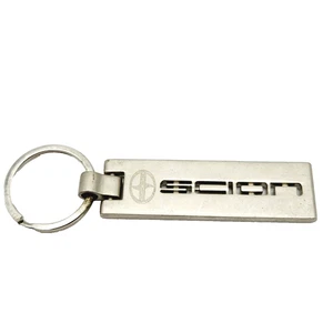 Keychain SCION Logo Silver Oval Metal Key Ring Rectangular Metal Silver Tone Car - Picture 1 of 6