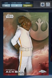 Star Wars Digital Card Trader Chrome 2025 Legendary Kashyyk Green Admiral Ackbar - Picture 1 of 2
