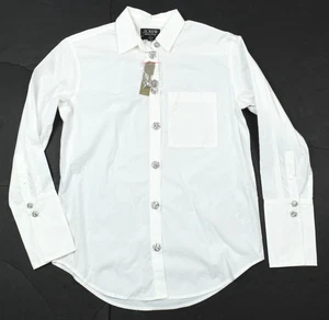 Camisa J.Crew Garcon Mujer 0 Blanco Joya Botones Manga Larga Algodón Abotonado - Imagen 1 de 14
