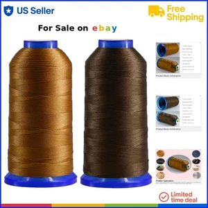 Nylon Bonded Thread 2600Yards Pack 2 Leather Heavy Duty Upholstery Sewing - Picture 1 of 8