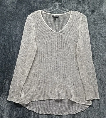 Eileen Fisher Womens Size PM Beige Long Sleeve Linen Blend Top (J12) - Image 1 of 4