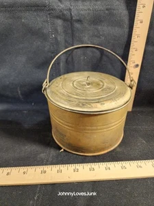 Antike Metalldose Brotdose Behälter mit Deckel primitive Bauerndeko - Bild 1 von 2