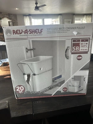 20-Quart Rev-A-Shelf Universal Trash Can Waste Bin Garbage Pullout Under counter - Image 1 of 4