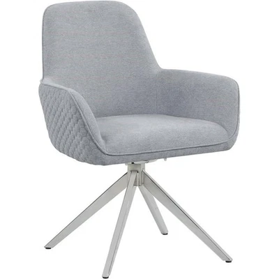 Abby Fabric Upholstered Swivel Dining Arm Chair Light Grey - Image 1 of 4