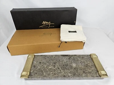 Michael Aram Gold Grey Wheat Cheese Marble Cutting Board - Image 1 of 4