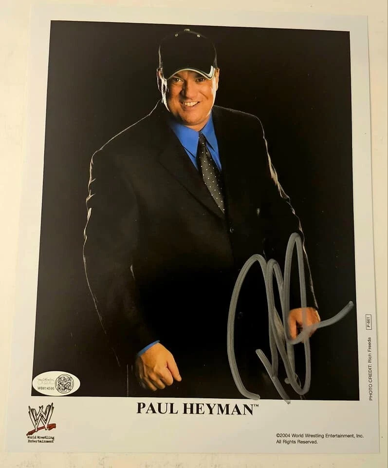 Foto firmada por Paul Heyman de lucha libre de la WWE 8x10 leyenda ECW CERTIFICADO DE AUTENTICIDAD JSA Brock Lesnar Foto 1 de 3