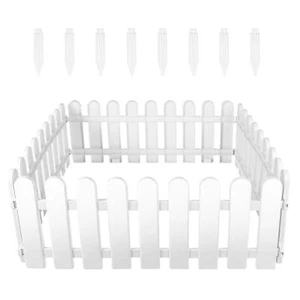 4 Sets Plastic Picket Fences Garden Courtyard Decorative Fences Garden Border Fe - Picture 1 of 24