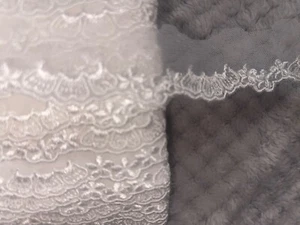 5 yards white organza embroidered scalloped sewing trim 1" wide - Picture 1 of 2