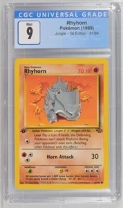 CGC 9 MINT Rhyhorn 1st Edition Jungle 61/64 Pokemon 1999 Non-Holo - Picture 1 of 2
